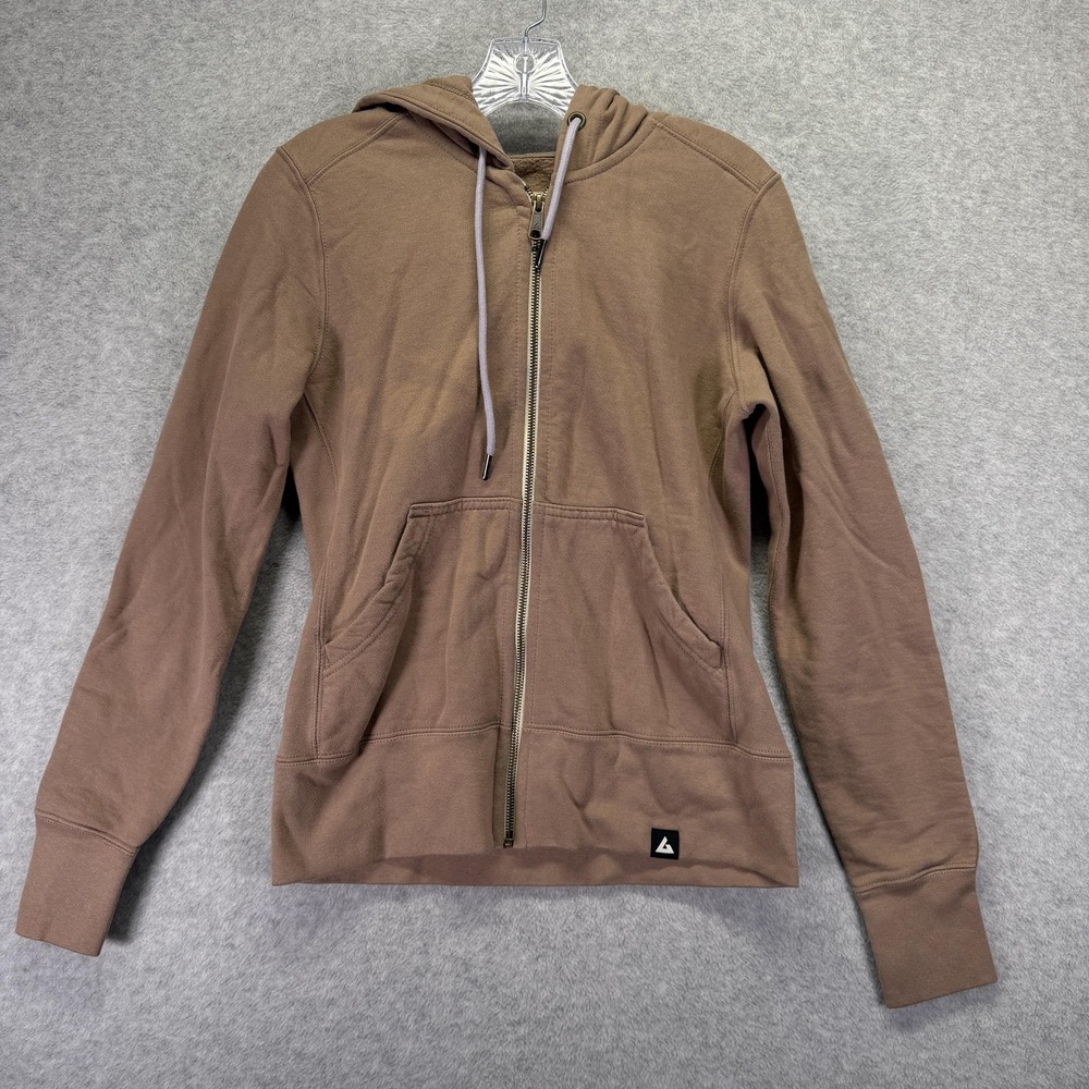 American Giant Hoodie Womens Small Brown Full Zip Cotton Made in USA Sweatshirt